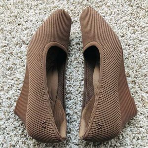 Vivaia - Squared-Toe Terry Knit Wedge flat Nwot